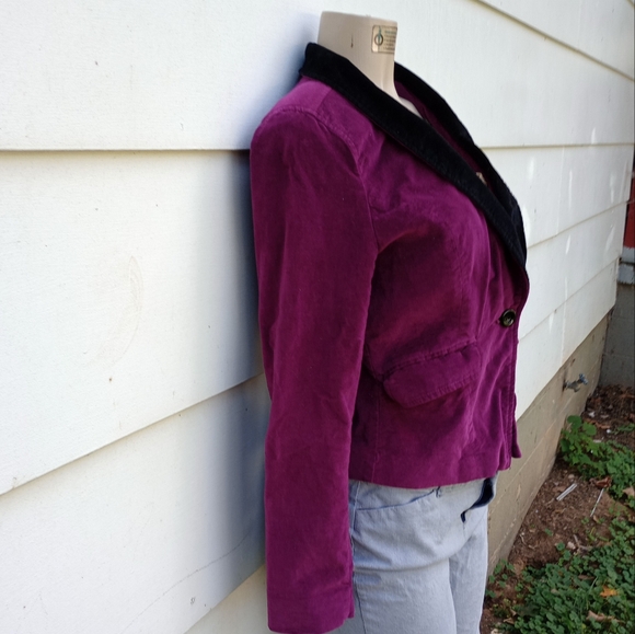 Purple and Black Velvet Jacket - Picture 3 of 5